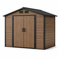 Abri de jardin en bois et métal composite 257x248x255 cm marron