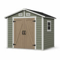 Cabane de jardin en résine avec porte double 180x130x215 cm