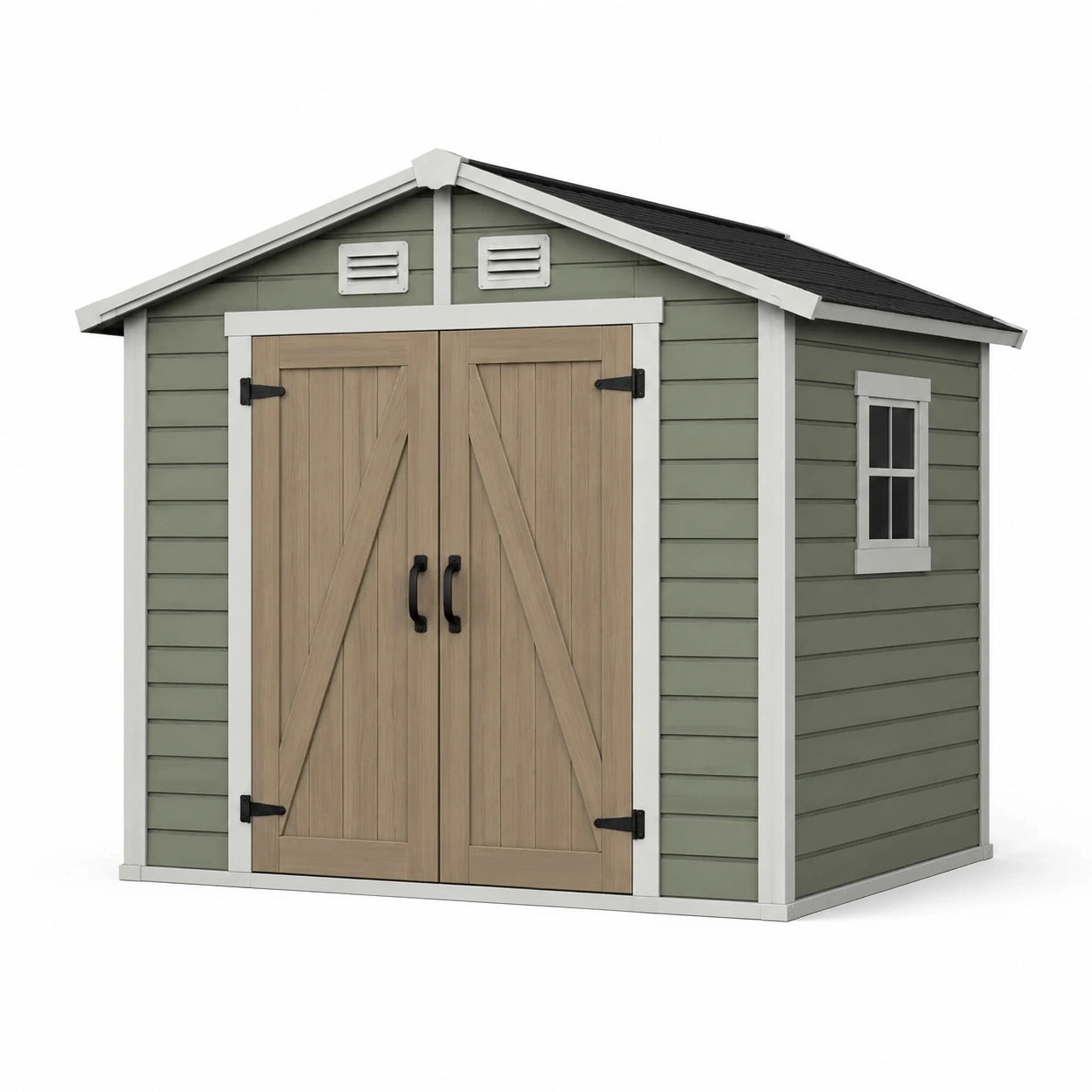 Cabane de jardin en résine avec porte double 180x130x215 cm