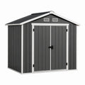 Abri de jardin en acier galvanisé gris 213x127x185cm