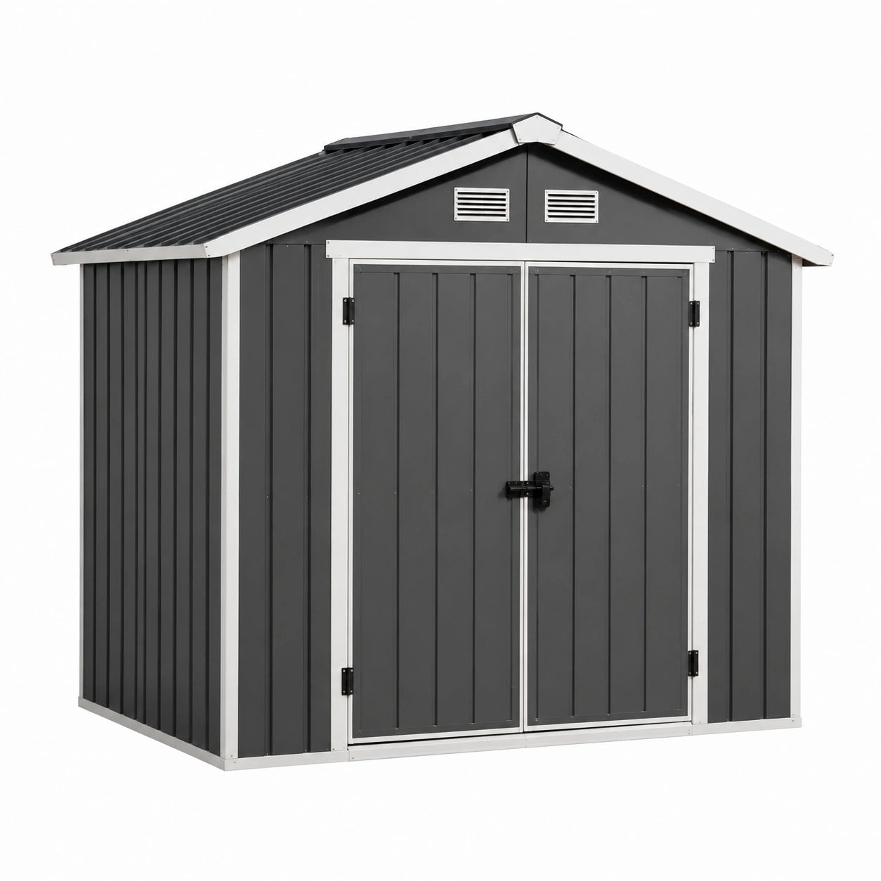 Abri de jardin en acier galvanisé gris 213x127x185cm