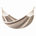 Hamac en coton rayé pour intérieur et extérieur 260x150 cm beige et marron