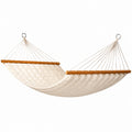Hamac en coton avec barres en bois dur ivoire 200x150 cm