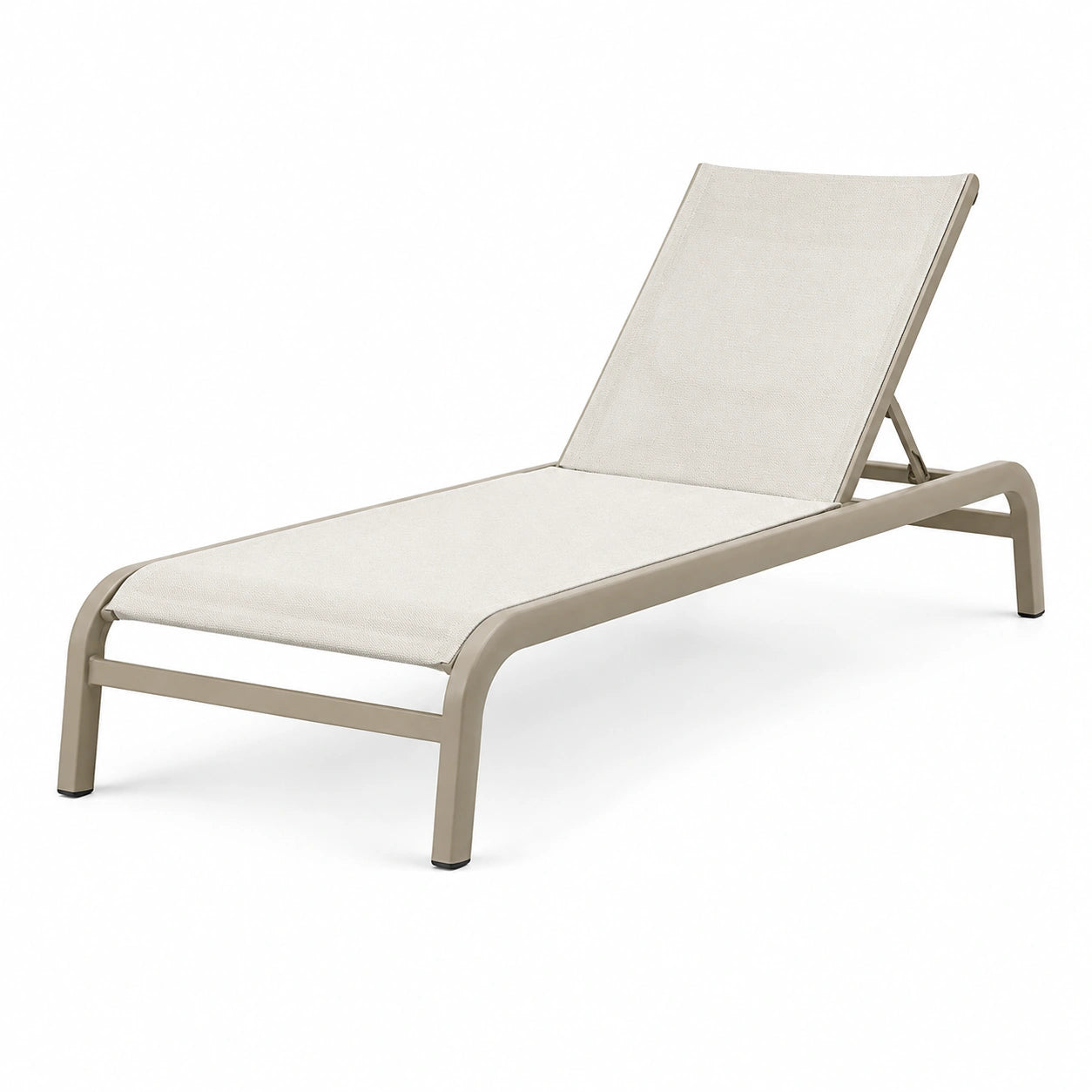 Chaise longue en aluminium et textile beige ajustable