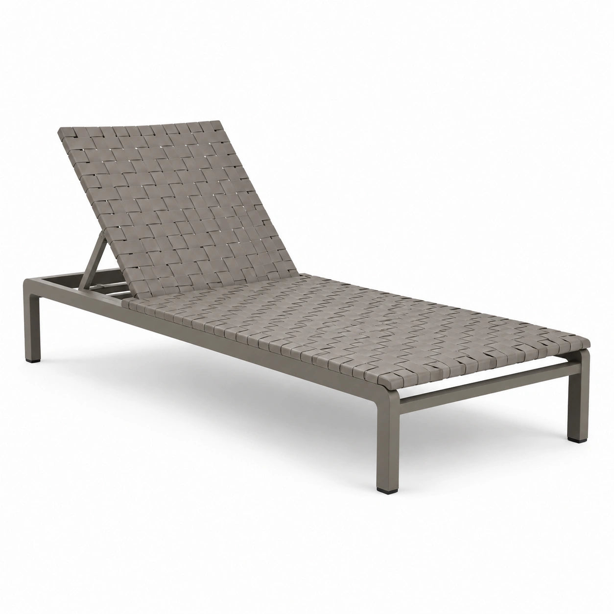 Chaise longue aluminium textilène taupe 200x70x35 cm
