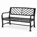 Banc de jardin en acier noir 127 cm