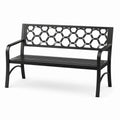 Banc en métal noir avec motif alvéolé 125 cm