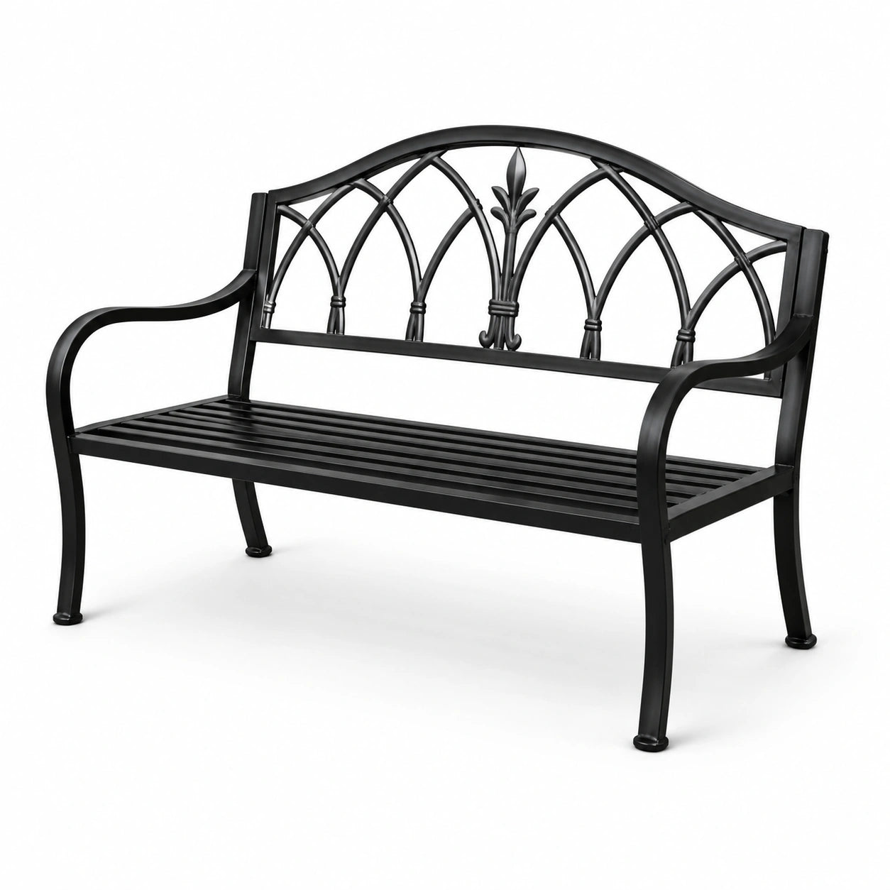 Banc en métal noir 128cm