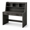 Bureau en bois MDF avec étagères et tiroirs gris