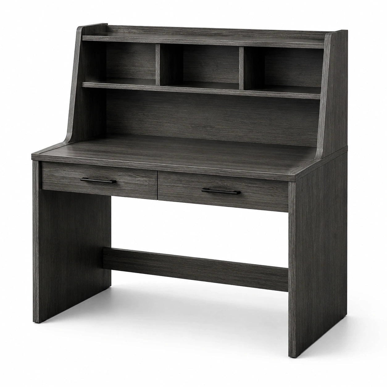 Bureau en bois MDF avec étagères et tiroirs gris
