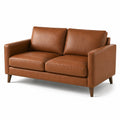 Sofa en cuir synthétique marron à 2 places