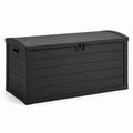 Coffre de rangement en résine noire 120x50x60 cm