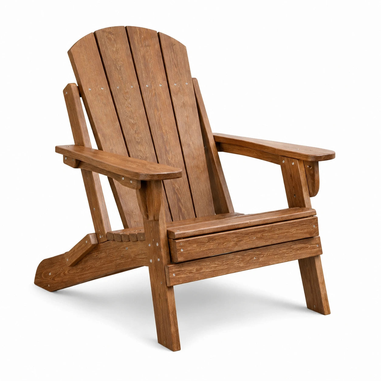 Fauteuil Adirondack en bois de chêne marron